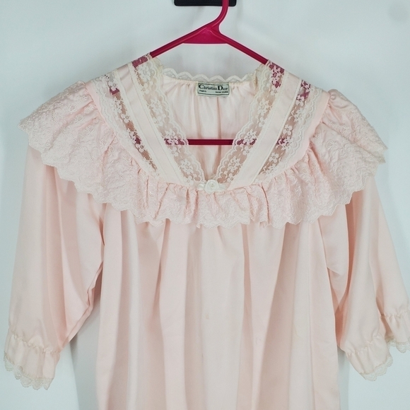 Christian Dior Vintage 100% Polyester Youth Nightgown Set Size 6 Pink - Picture 7 of 8